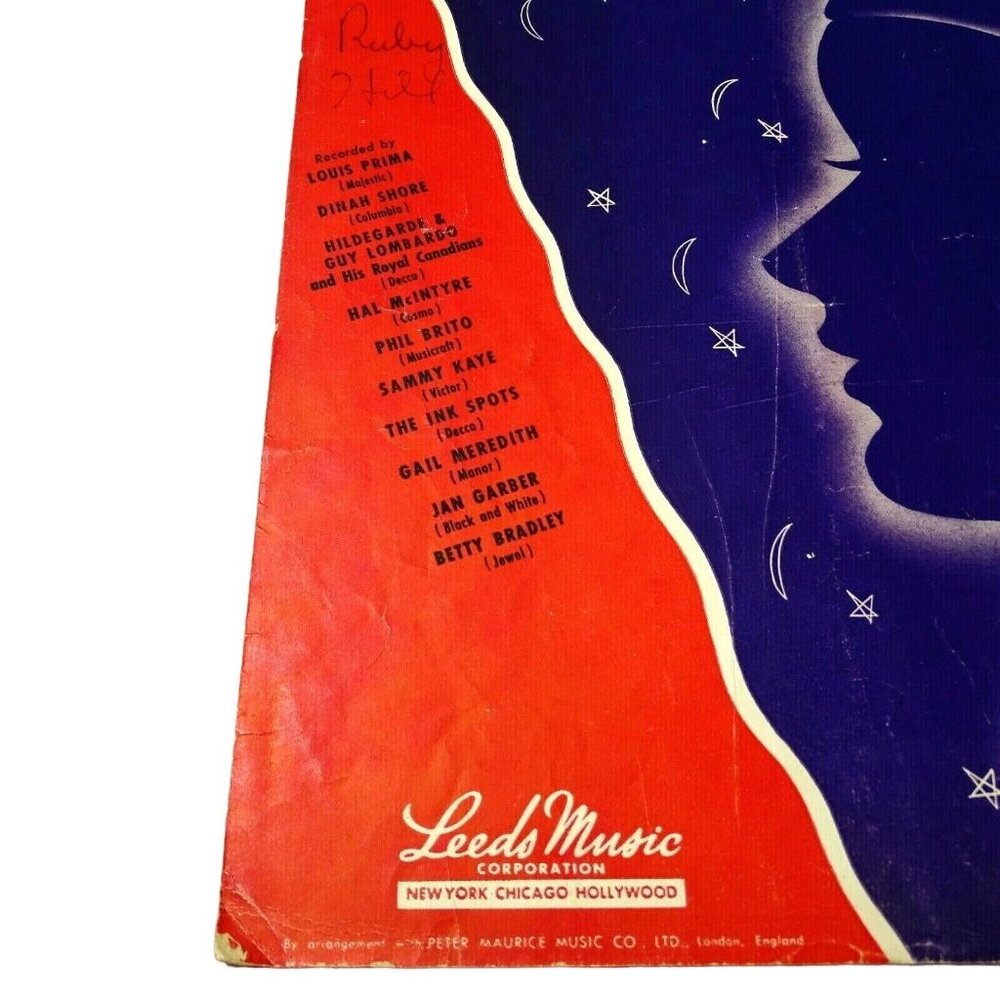 Vintage 1946 The Gypsy Billy Reid Piano Leeds Music Sheet Music Wall Art Decor - Picture 2 of 5